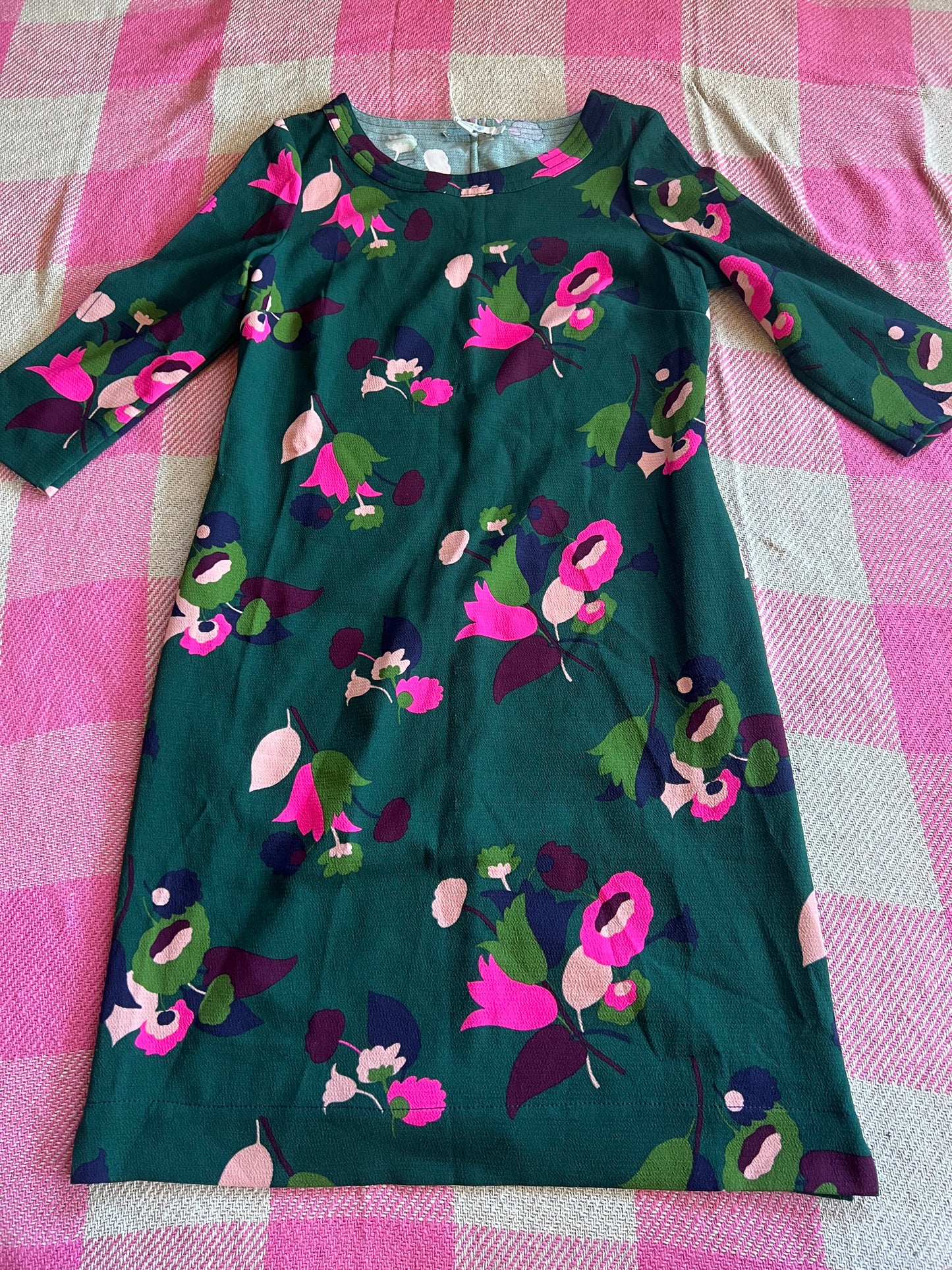 Boden Green Floral Dress 10L