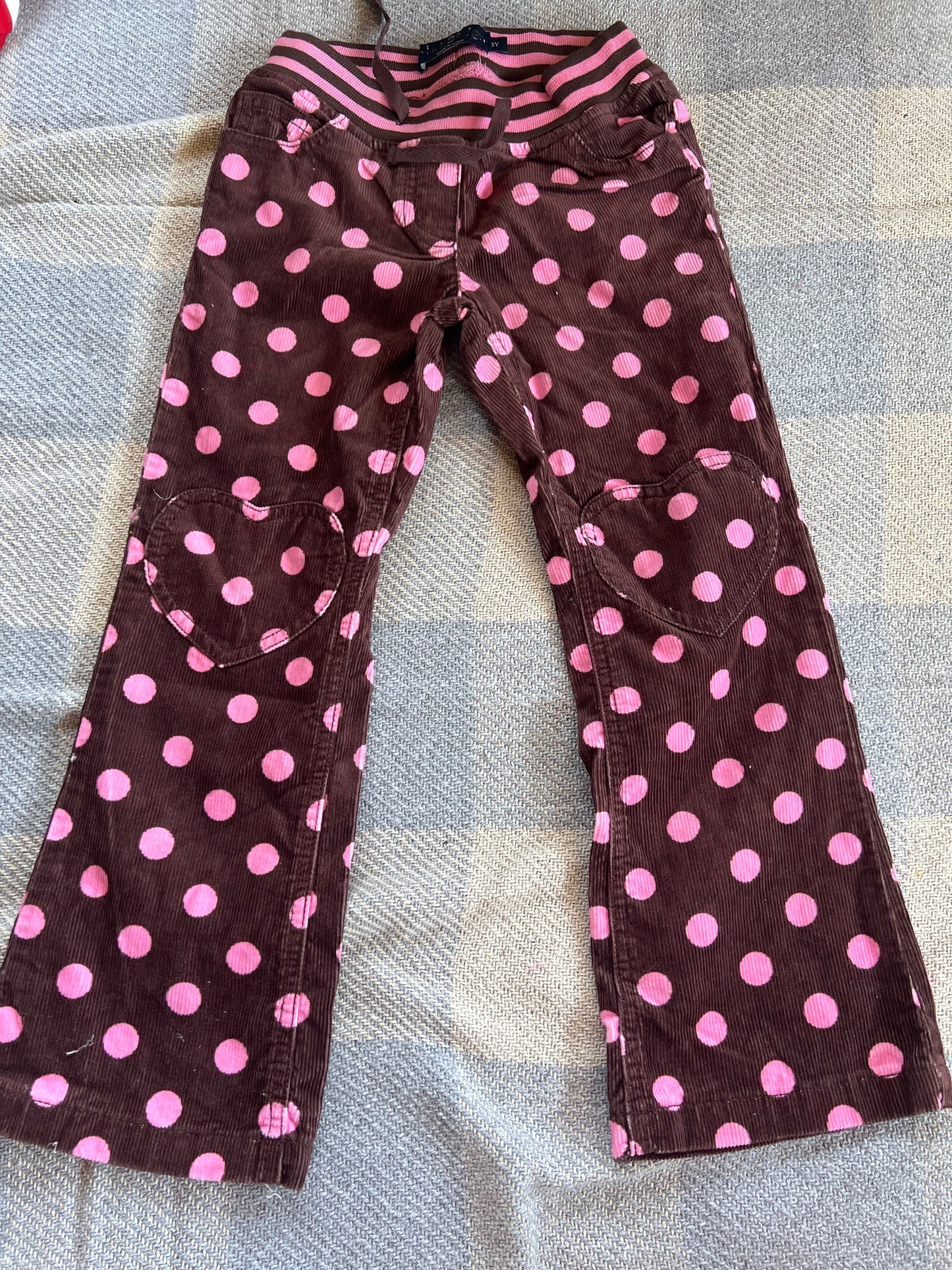 Mini Boden Brown Heart Trousers 5, 6