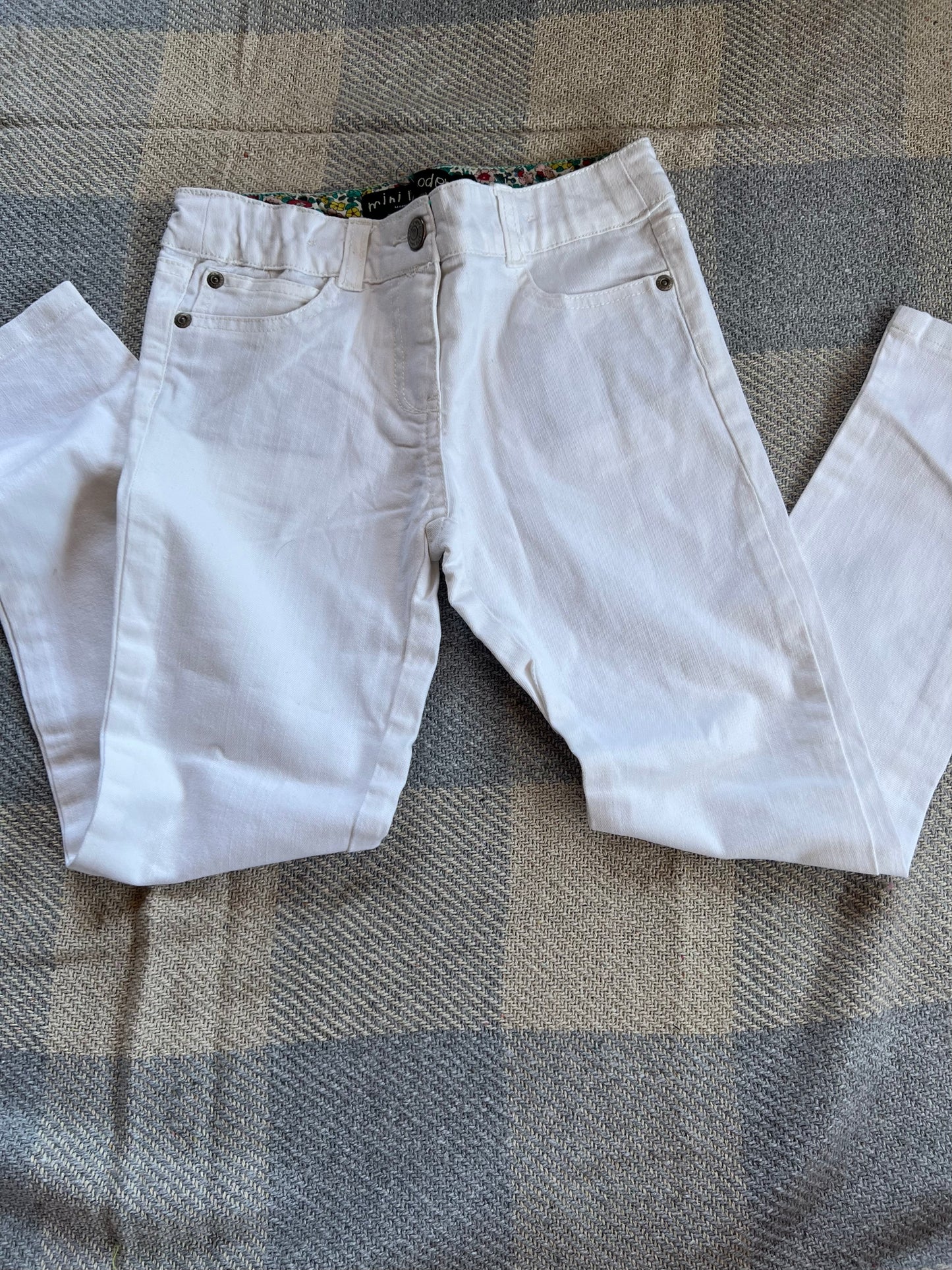 Mini Boden White Jeans 8