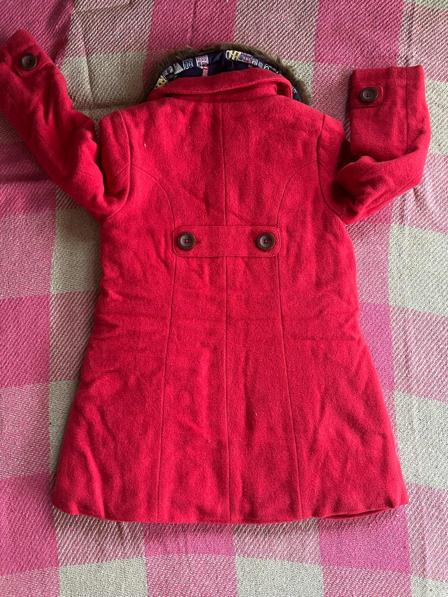 Mini Boden Red Coat 3-4