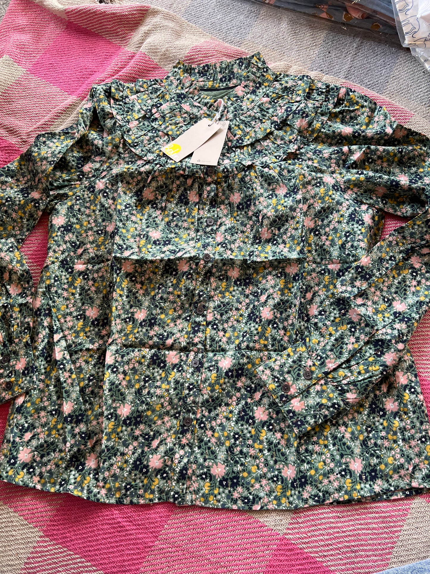Boden Green Floral Top 10