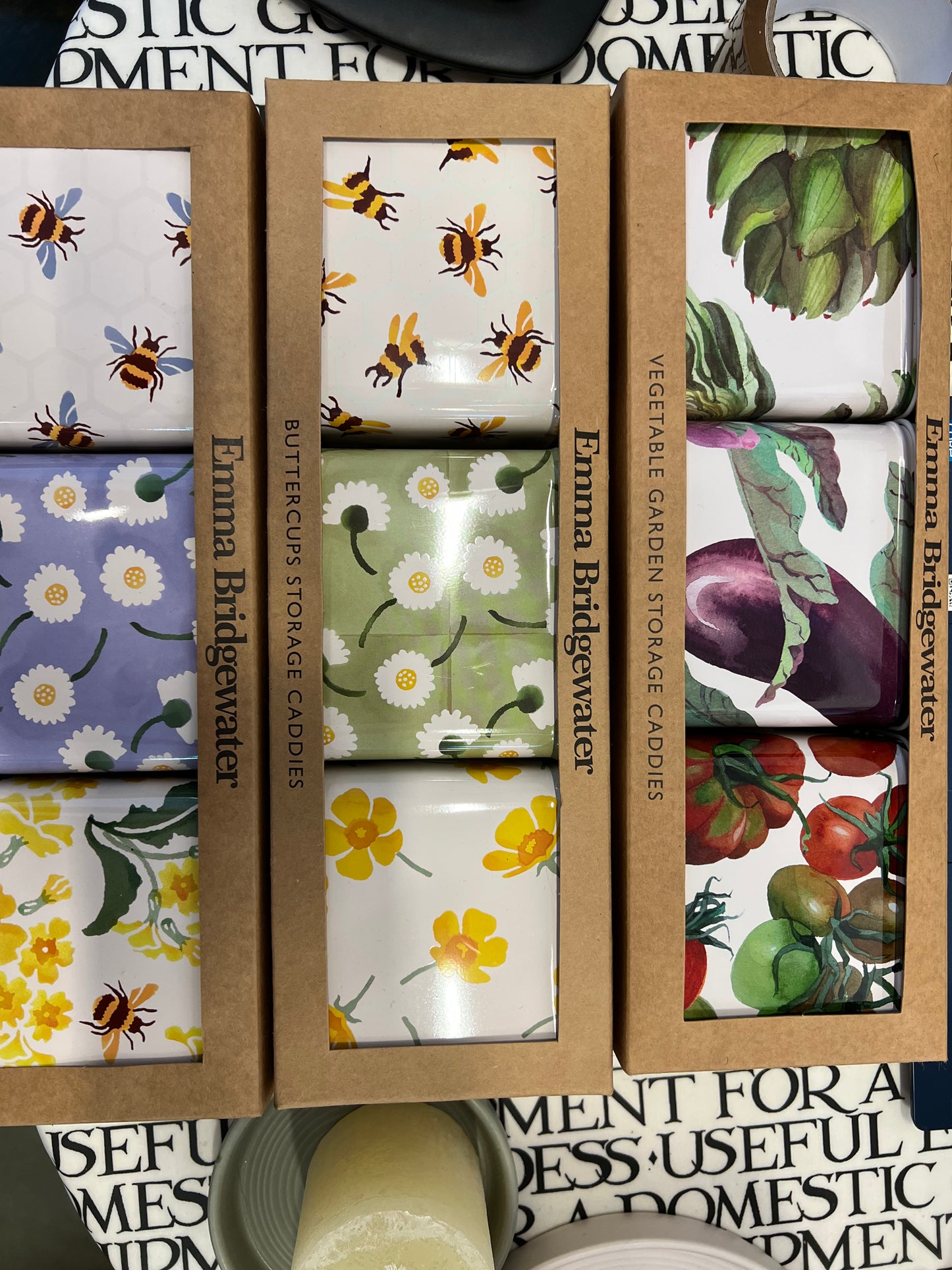 Emma Bridgewater Set Of 3 Square Caddies