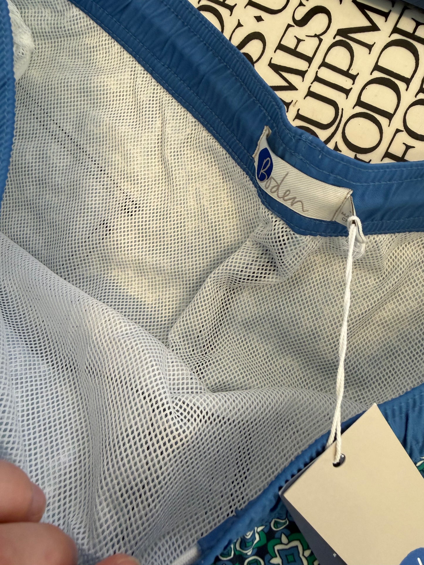 Boden Mens Blue and Green Swim Shorts XL, XXL