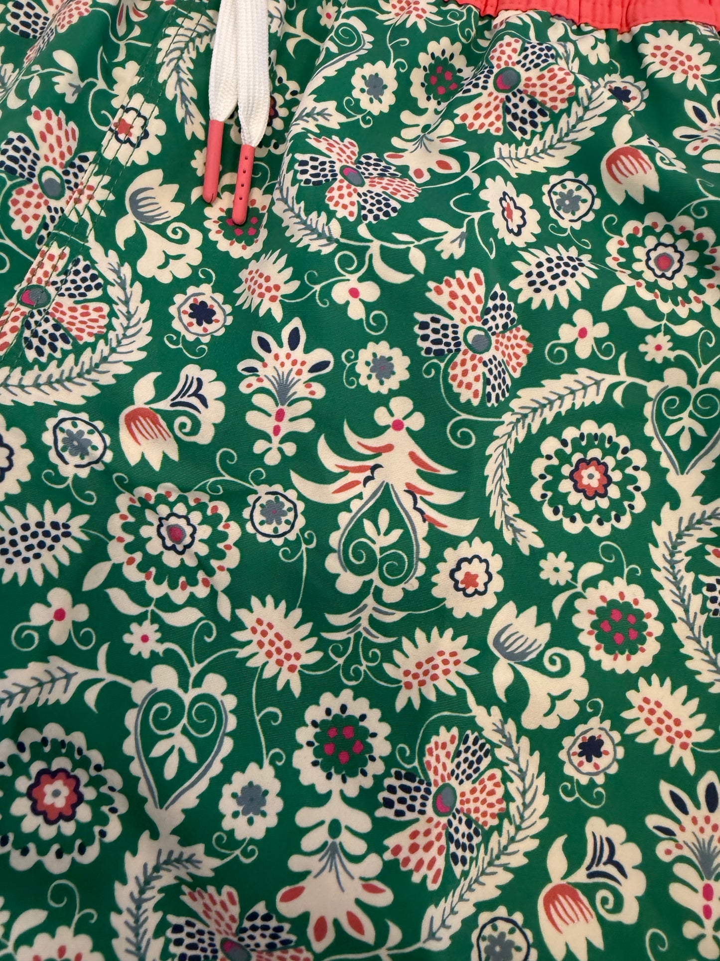 Boden Mens Green and Pink Swim Shorts S