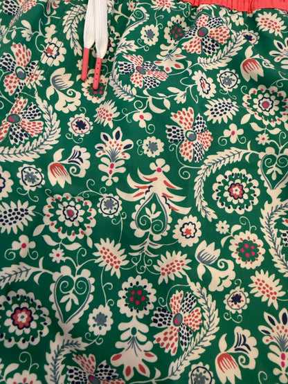Boden Mens Green and Pink Swim Shorts S