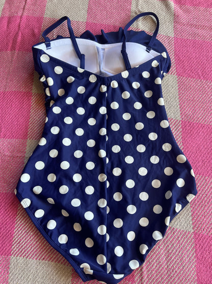 Boden Swimsuit Dark Blue Polka