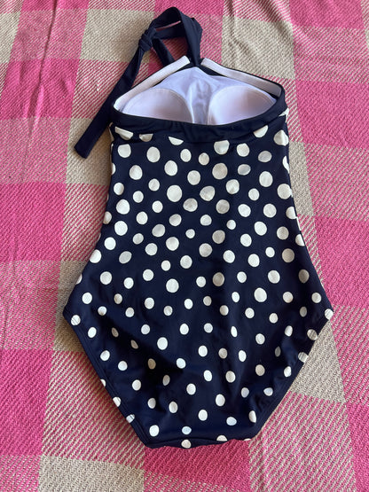 Boden Swimsuit Navy Polka