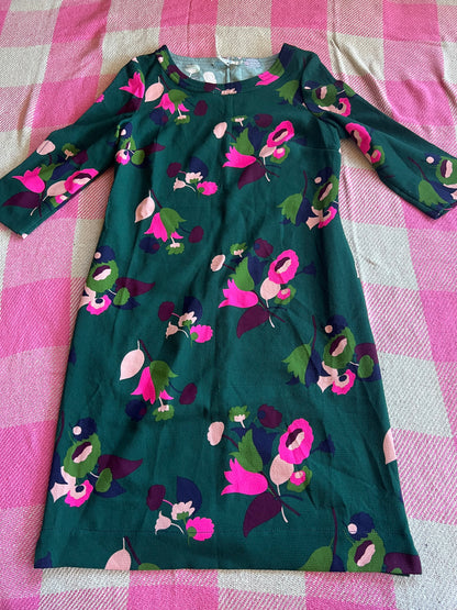 Boden Green Floral Dress 10L