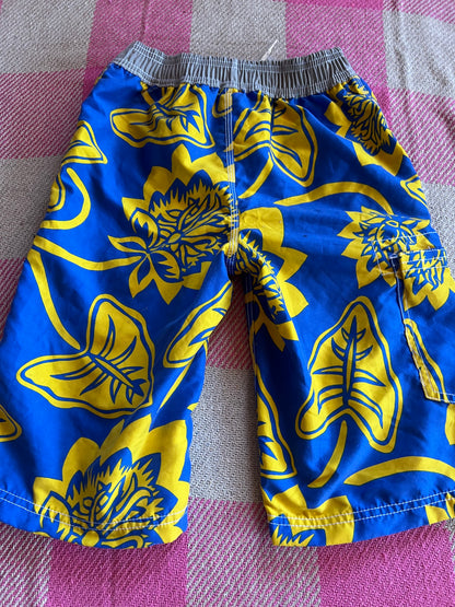 Mini Boden Swimming Shorts Blue & Yellow