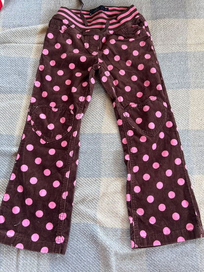 Mini Boden Brown Heart Trousers 5, 6