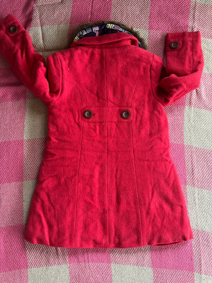 Mini Boden Red Coat 3-4