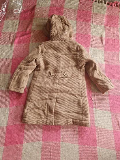 Mini Boden Beige Wool Coat 5-6