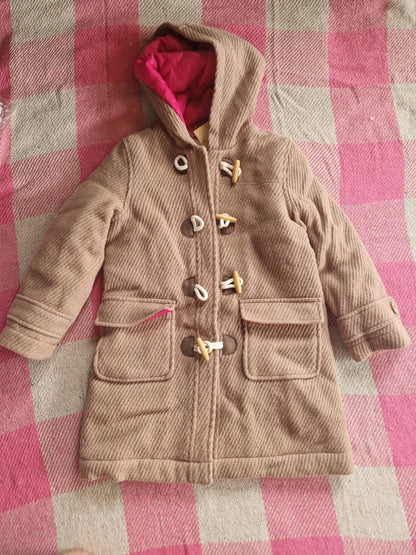 Mini Boden Beige Wool Coat 5-6