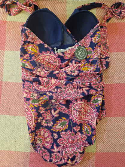 Boden Womens Swimsuit Navy & Pink